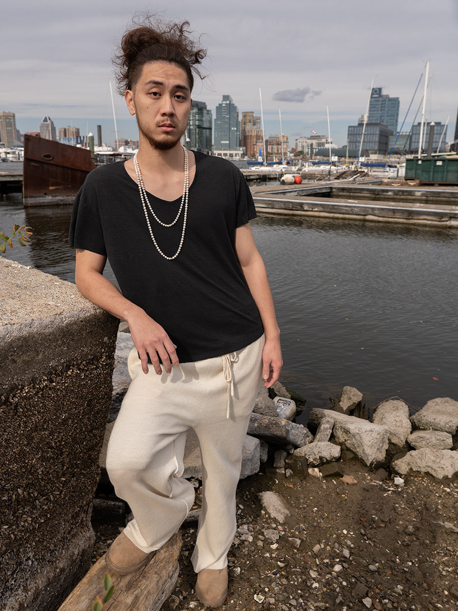Nirvana White Pearl Necklace For Men image 3