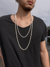 Nirvana White Pearl Necklace For Men image 1