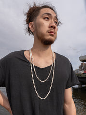 Nirvana White Pearl Necklace For Men image 2