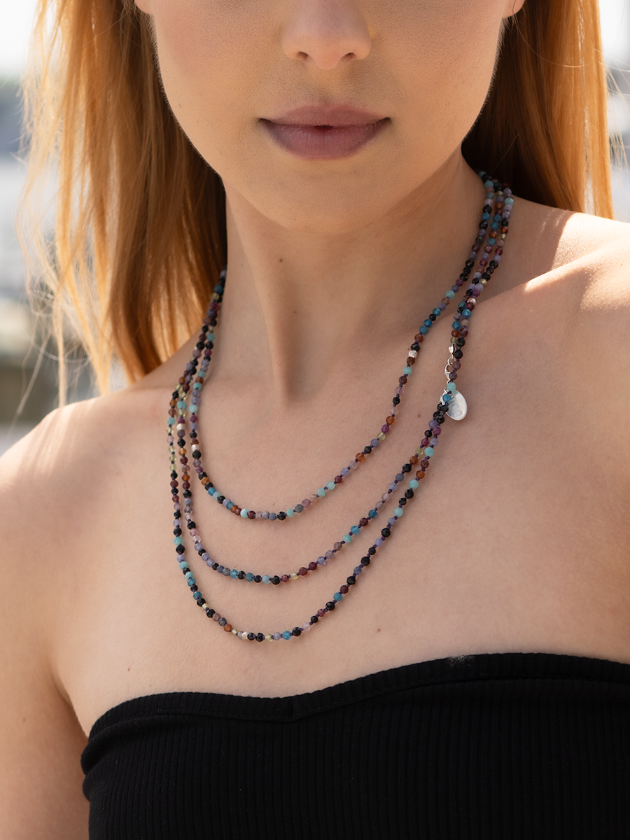 Black Rainbow Wrap Necklace