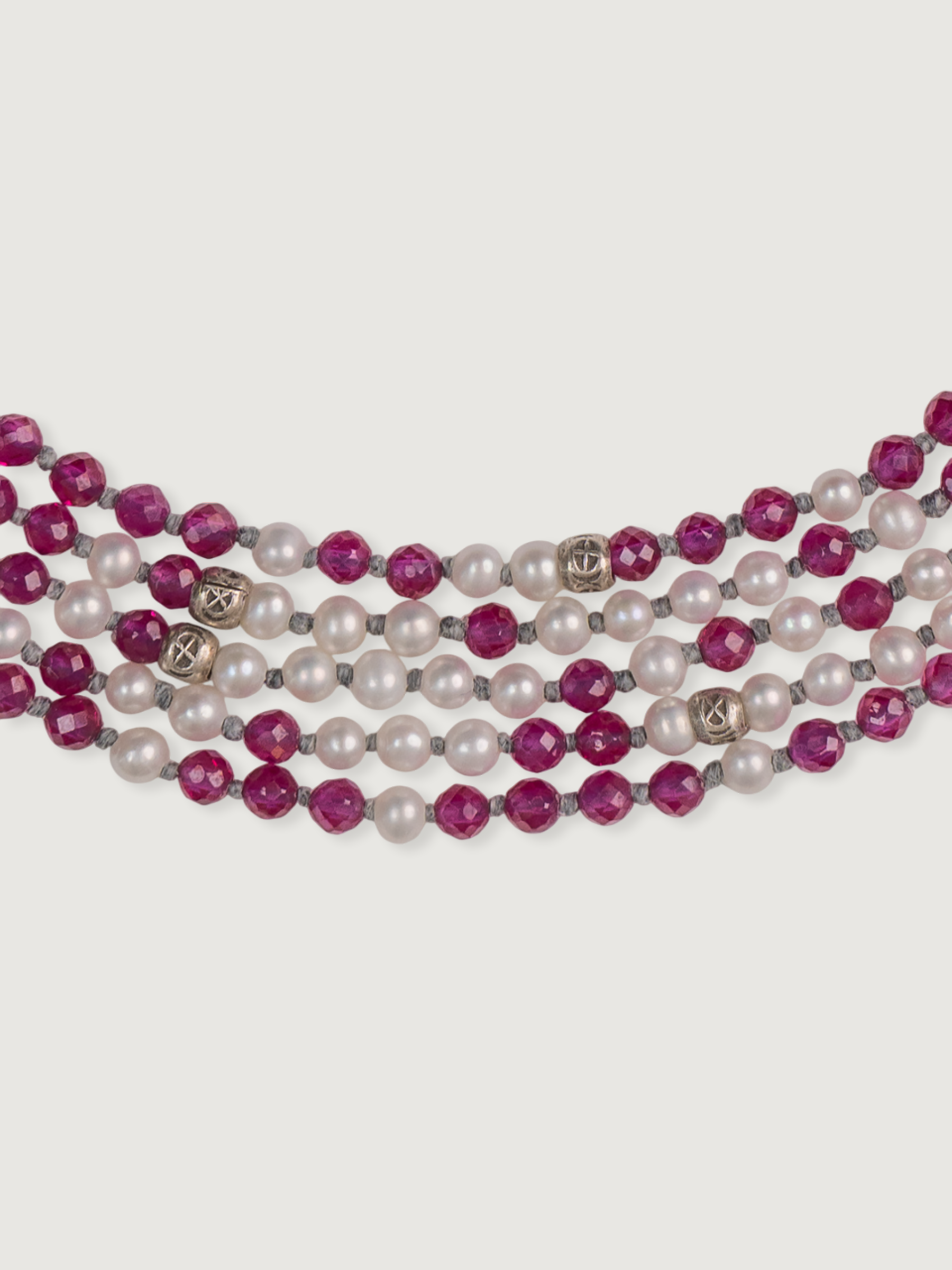 Melted Candy Cane Pearl Necklace