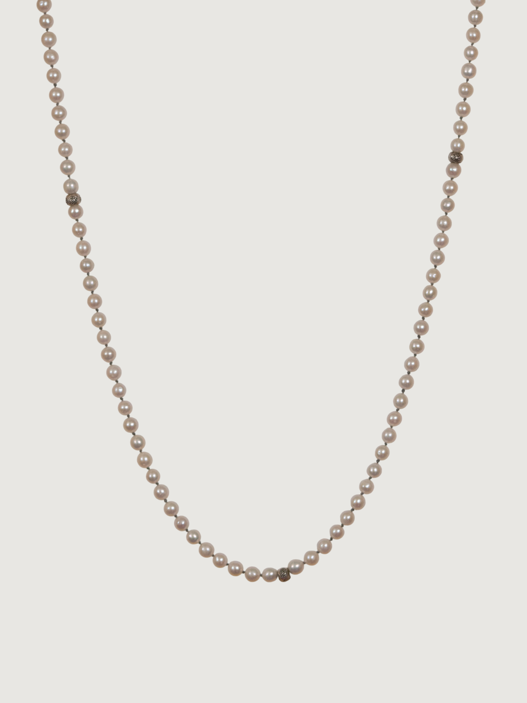 Nirvana White Pearl Necklace For Men