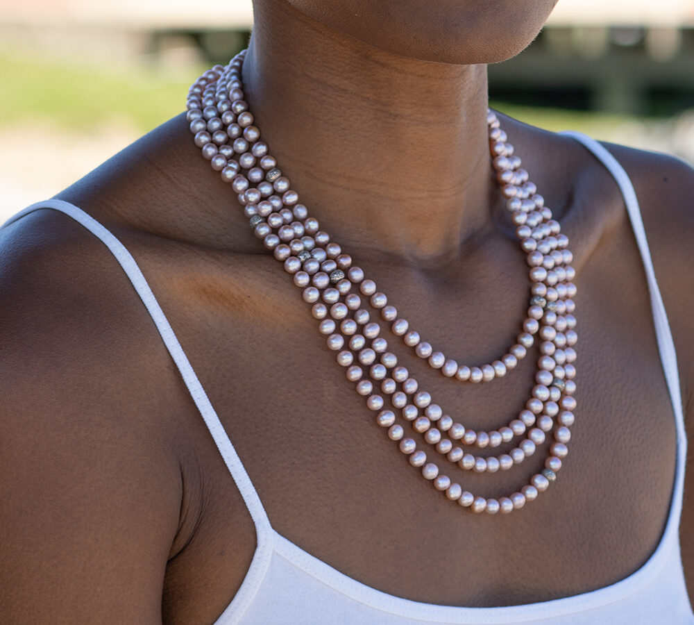 Nirvana Pink Pearl Necklace - Image 4