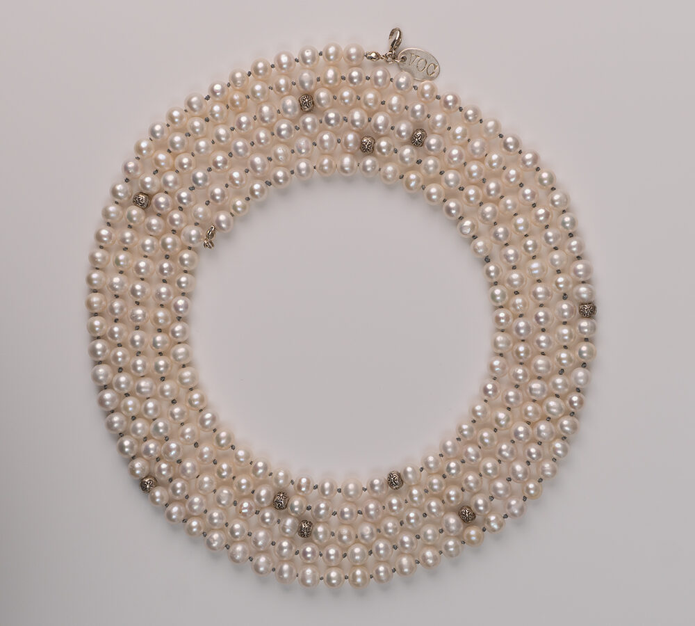 Nirvana White Pearl Necklace For Men - Image 5